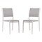 Modern Home Set of 2 Silver Stackable Outdoor Patio Dining Chairs 35"